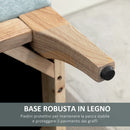 Panca Pouf Contenitore Imbottita 110x39x45 cm in Tessuto Effetto Lino Azzurro