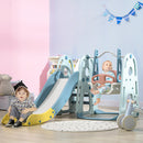 Set Gioco 4 in 1 per Bambini Altalena Scivolo Canestro e Scaletta    