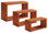 Set 3 Mensole da Parete Rettangolare in Fibra di Legno Trittico Ciliegio
