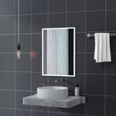 Specchio da Parete Rettangolare 60x80 cm in Vetro e MDF Bianco      