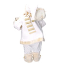 Babbo natale in tessuto bianco e oro cm xh60