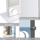 Specchio da Tavolo per Trucco con 9 Luci LED 70x50x3 cm 