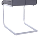 Set 2 Sedie Design Moderno in Metallo con Rivestimento in Pelle PU Grigio 