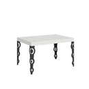 Tavolo Allungabile 140-244x90x77 cm Karamay Bianco Frassino Telaio Antracite 