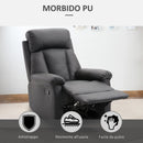 Poltrona Relax Classica in Similpelle Schienale Reclinabile e Poggiapiedi Nera 
