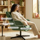 Poltrona da Salotto Girevole 73x83,5x85 cm con Cuscino Lombare e Rivestimento in Tessuto Effetto Velluto Verde      