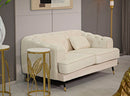 Divanetto 2 Posti Praga 146x71x86 cm in Poliestere Crema/Oro