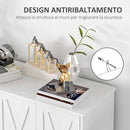 Mobile Multiuso 4 Ante 120x37x75 cm in MDF Bianco