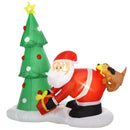 Babbo Natale con Albero Gonfiabile 190x100x210 cm con Luci a LED 