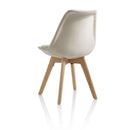 Set 4 Sedie 48,5x47x81,5 cm in Velluto Ecru