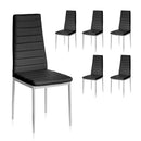 Set 6 Sedie 41x41x96 cm in Similpelle da Interno Nere