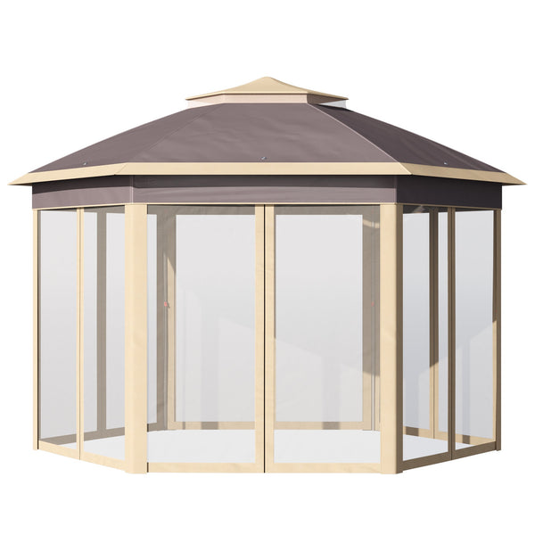 Gazebo da Giardino 405x340x285 cm con Zanzariera Beige acquista