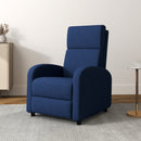 Poltrona Relax 64x86x102 cm Reclinabile Manualmente a 160° con Poggiapiedi in Tessuto Blu      