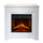 Camino Elettrico da Terra 96x35x96 cm Bellini in Legno Bianco