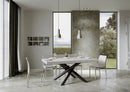 Tavolo Allungabile 180-440x90x77 cm Volantis Premium Bianco Frassino Telaio Antracite 