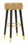 Sgabello Bar London Marrone Ø38x74 cm in Pino e MDF e Spugna e Metallo e PU
