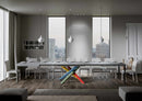 Tavolo Allungabile 140-400x90x77 cm Volantis Cemento Telaio 4B 