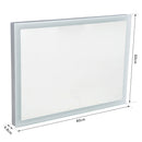 Specchio con Lampada Led e Antiappannamento in Alluminio Cromato Argento 80x60 cm 