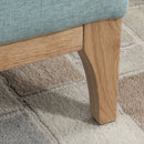 Panca Pouf Contenitore Imbottita 110x39x45 cm in Tessuto Effetto Lino Azzurro
