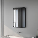 Specchio da Bagno 50x2,5x70 cm con Cornice in Metallo e Gancio Nero      