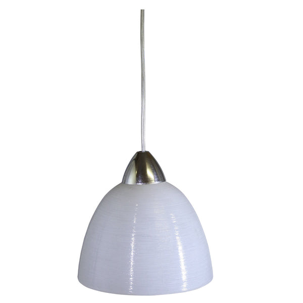 Sospensione D20 1xE27 Montatura Cromo-Trasparente Vetro Gel Bianco E-Energy Carla online