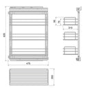 Carrello Estraibile per Moduli Inferiori Cucina da 400 a 480 mm in Acciaio Emuca Brillo Cromato