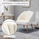 Poltrona Imbottita 63x65x84 cm in Velluto Bianca