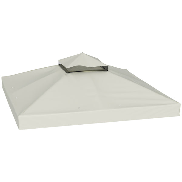 sconto Copertura per Gazebo da Giardino 3x3 m UPF30+ a 2 Livelli in Poliestere Grigio Chiaro