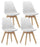 Set 4 Sedie 48,5x47x81,5 cm in Similpelle Bianco