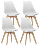 Set 4 Sedie 48,5x47x81,5 cm in Similpelle Bianco