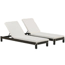 Set 2 Lettini Prendisole in Acciaio Marrone con Cuscino Crema 