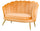 Divano 2 Posti 128x85 cm in Velluto Caramello