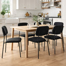 Set 4 Sedie Parigi con Struttura in Metallo e Seduta Ergonomica in Tessuto Nero     