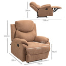 Poltrona Relax Reclinazione Manuale con Poggiapiedi 93x88x102 cm Marrone Scuro 