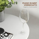 Tavolo da Cucina Alto Bar Ø60x102 cm per 2 Persone in MDF e Metallo Bianco      