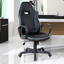Sedia da Gaming Ergonomica in Similpelle Altezza Regolabile  Nera e Azzurra
