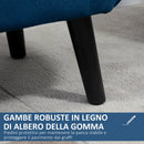Panca Pouf Contenitore Imbottita 118x42x66 cm in Tessuto Blu