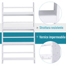 Mobile Libreria da Parete 4 Ripiani 59x12x113 cm in Legno  Bianco