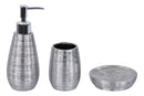 Set 3 Accessori da Bagno in Ceramica Cromato