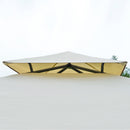 Gazebo da Giardino 3,5x3,5x2,7m in Metallo Doppio Tettuccio Beige
