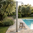 Doccia da Giardino Doppia 2 Temporizzatori e Lavapiedi ATI Docce MUL-2P Inox Anodizzato