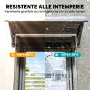 Pensilina da Esterni Impermeabile e Anti-UV 75x100x23 cm in PC PP e Alluminio Marrone e Nero      