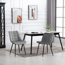 Set 2 Sedie Imbottite 46x58,5x85,5 cm in Tessuto Vellutato Grigie