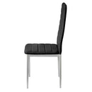 Set 6 Sedie 41x41x96 cm in Similpelle da Interno Nere