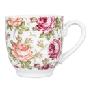 Set 6 Tazzine da Caffè con Piattino Ø5,5x6 cm in Porcellana VdE Tivoli 1996 Rose Baroque