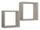 Set 2 Mensole Cubo da Parete Quadrato in Fibra di Legno Ginevra Marrone Talpa