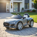 Macchina Elettrica per Bambini 12V Licenza Ufficiale Audi R8 New Spyder con Telecomando e Sedile in pelle Grigio