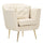 Poltrona Budapest Crema con Cuscino 88x83x91 cm in Compensato e Spugna e Ferro e Poliestere Crema