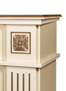 Camino Elettrico da Pavimento 92,9x120x28 cm Effetto Fiamma 1500W Miracle & Ararat Avorio
