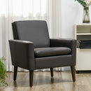 Poltrona per Salotto Moderna 75x78x81 cm in Finta Pelle Imbottita Marrone  